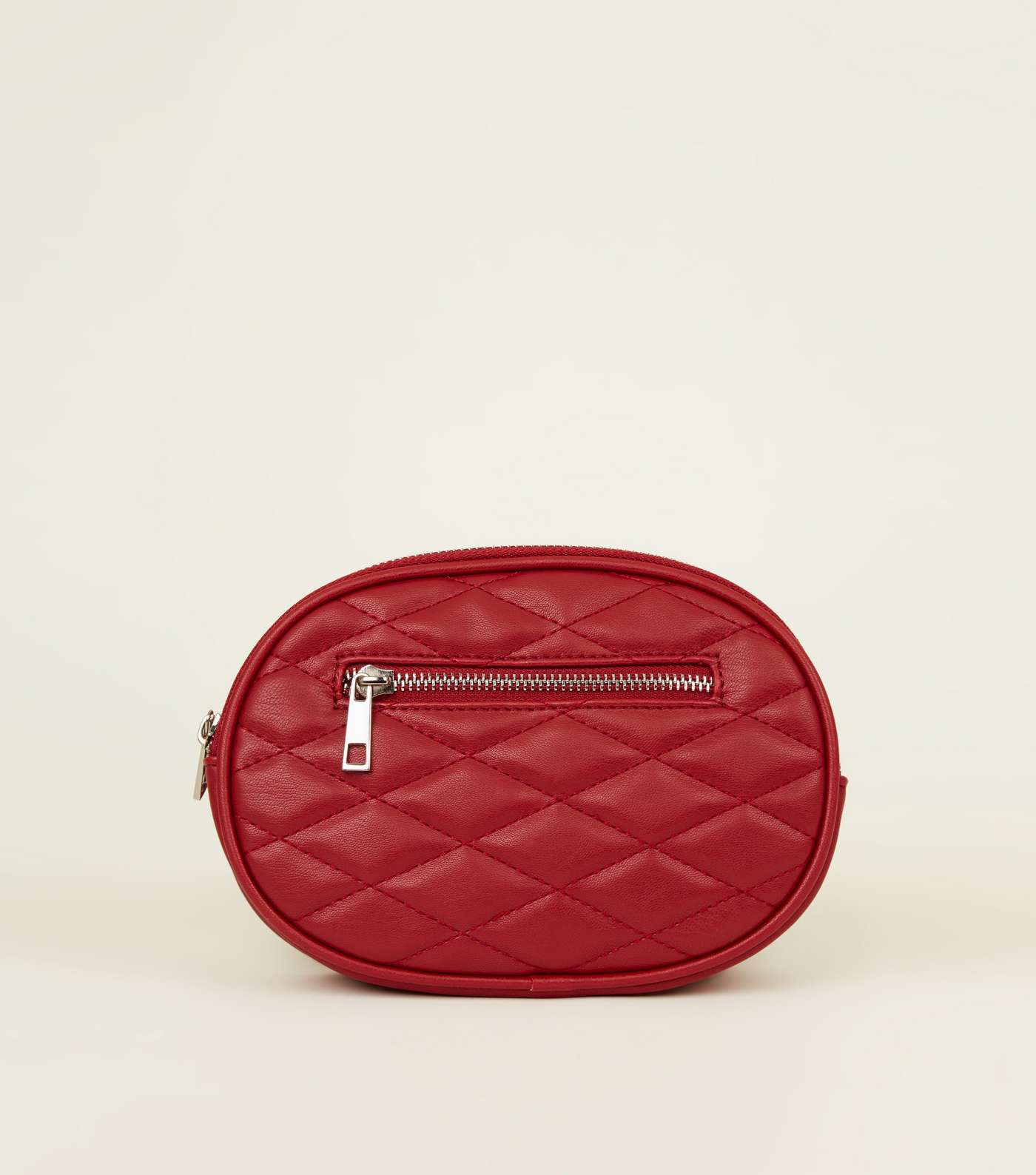 Red Quilted Round Belt Bag Image 3