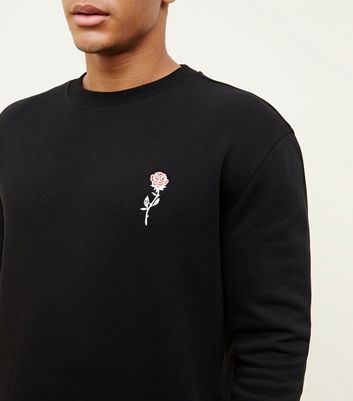 embroidered rose hoodie mens