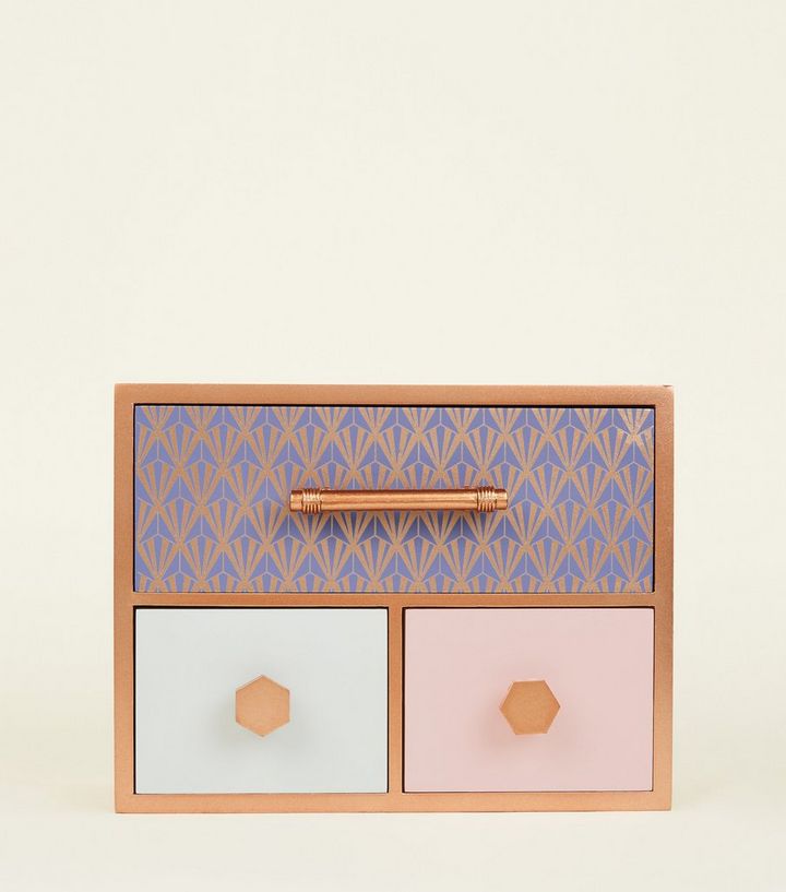 Multi Colour Mini Drawer Storage Box New Look