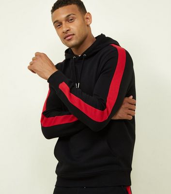 Red and black deals striped hoodie