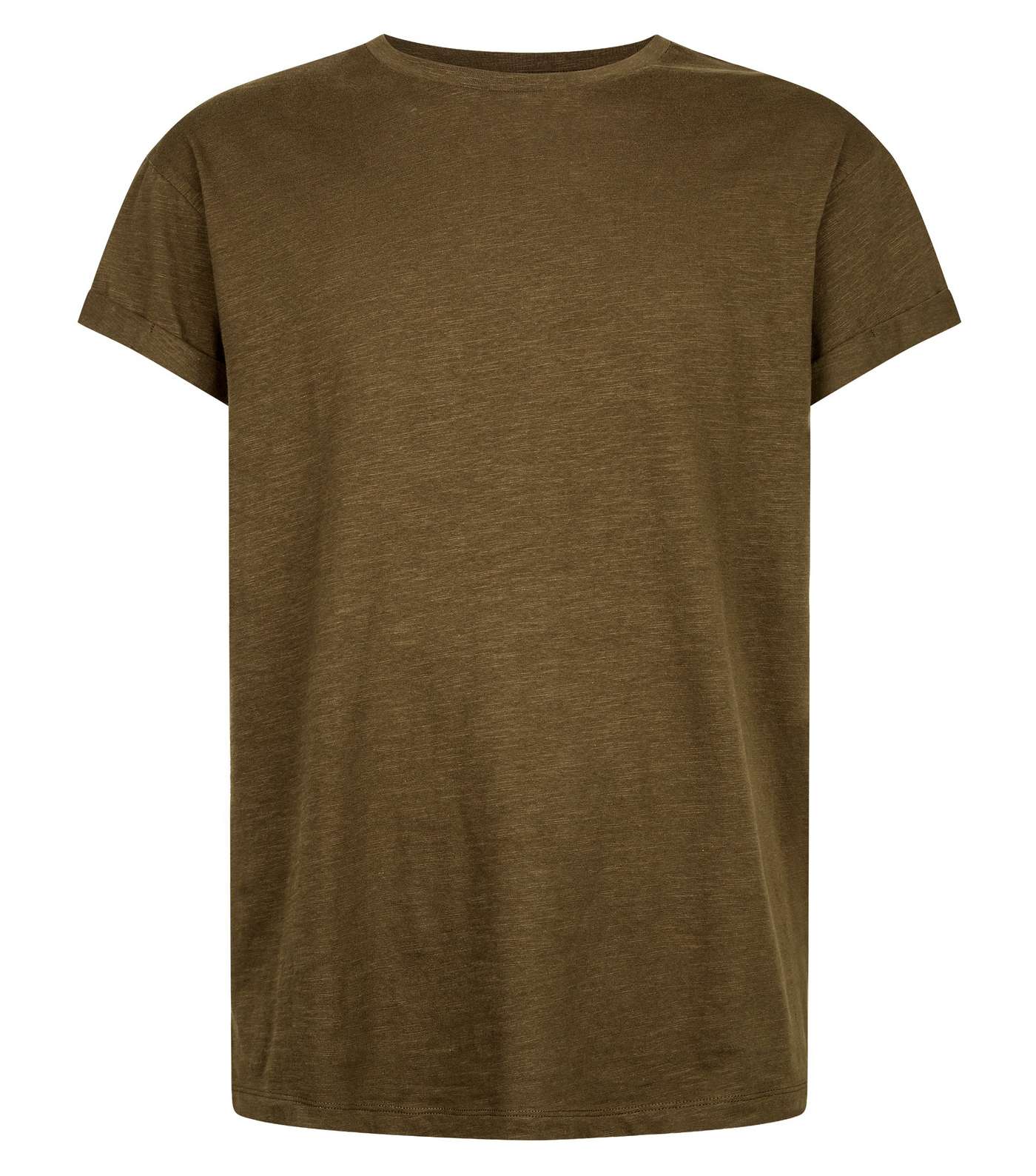 Green Slub Roll Sleeve T-Shirt Image 4