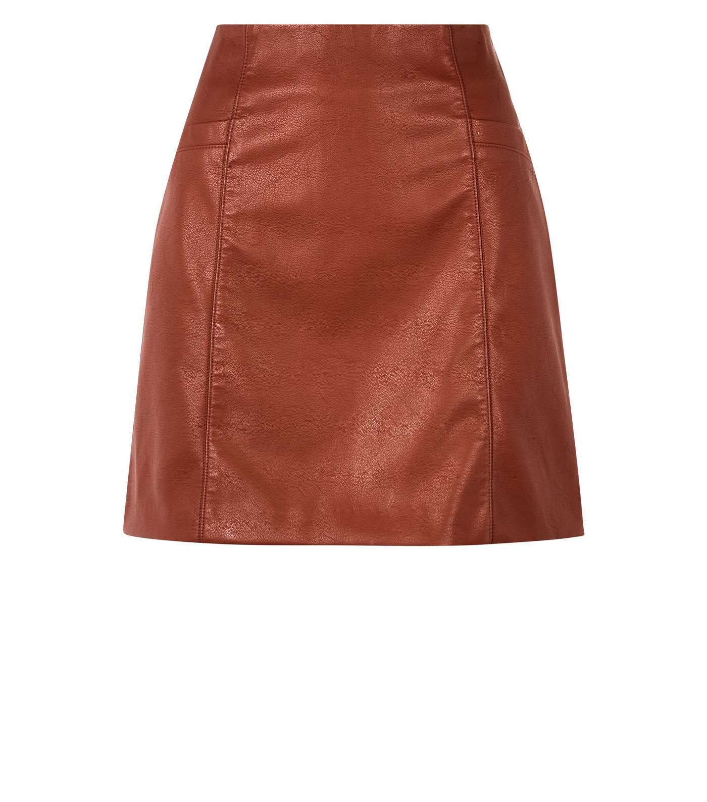 Rust Leather-Look Mini Skirt  Image 4
