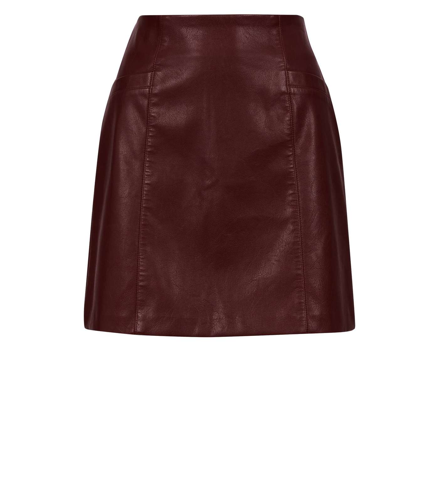 Burgundy Leather-Look Mini Skirt  Image 4