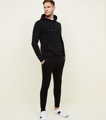 mens black skinny joggers uk