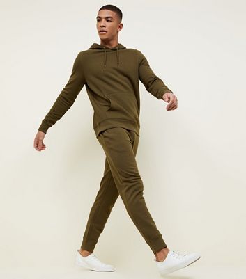 Image of Green Drawstring Waist Joggers New Look