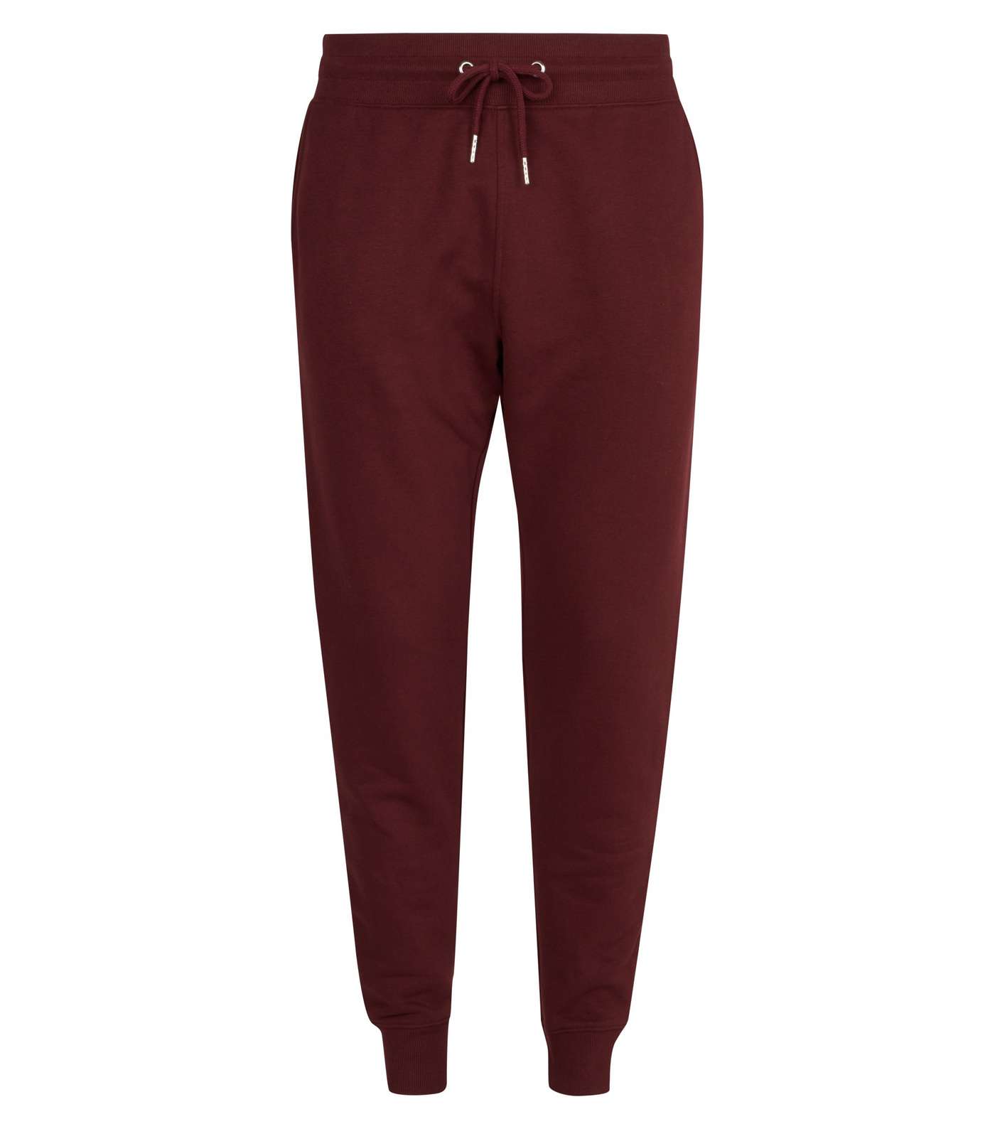 Burgundy Ribbed Cuff Joggers Image 4