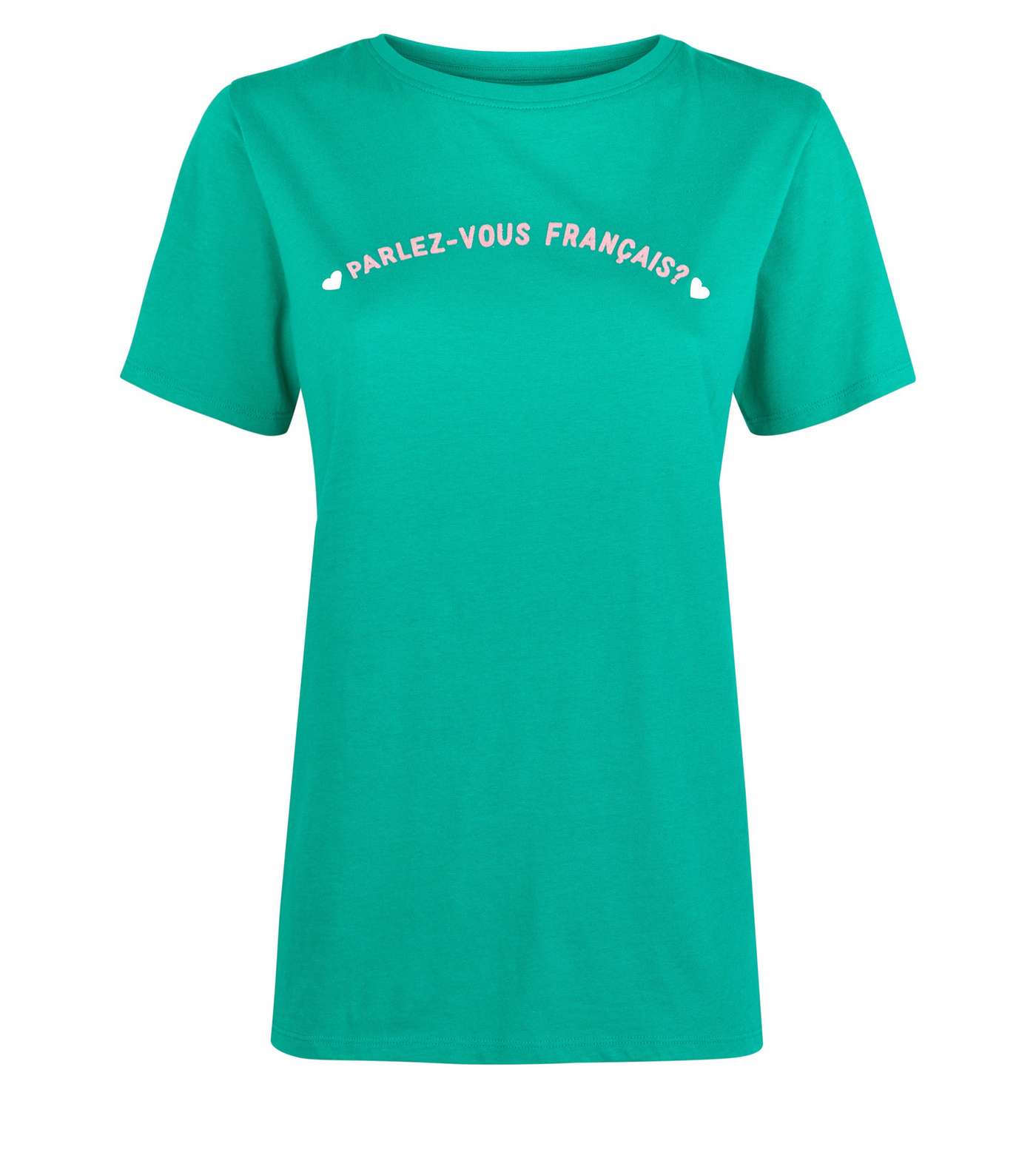 Green Parlez-Vous Français? Slogan T-Shirt Image 4