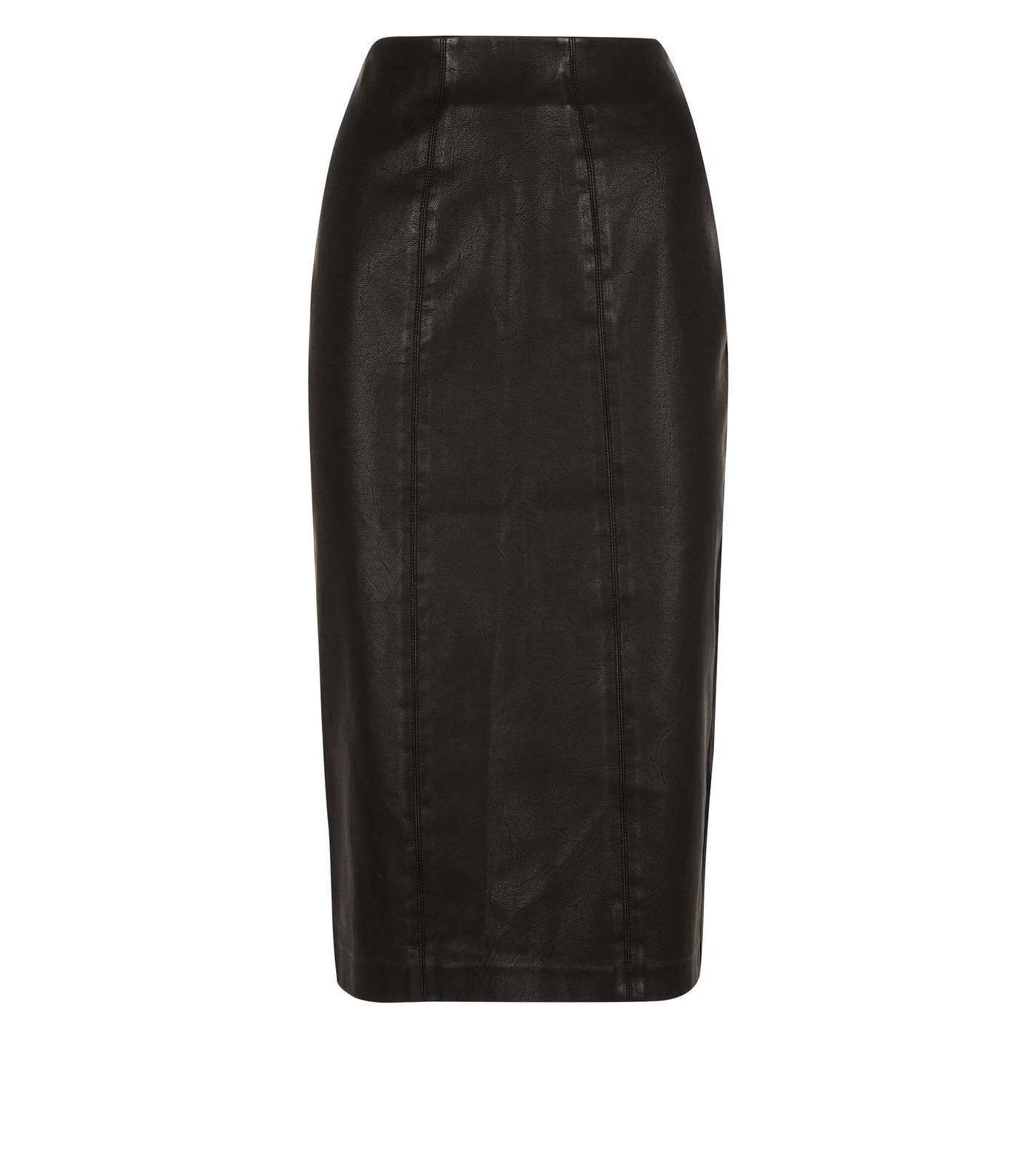 Black Leather-Look Pencil Skirt Image 4