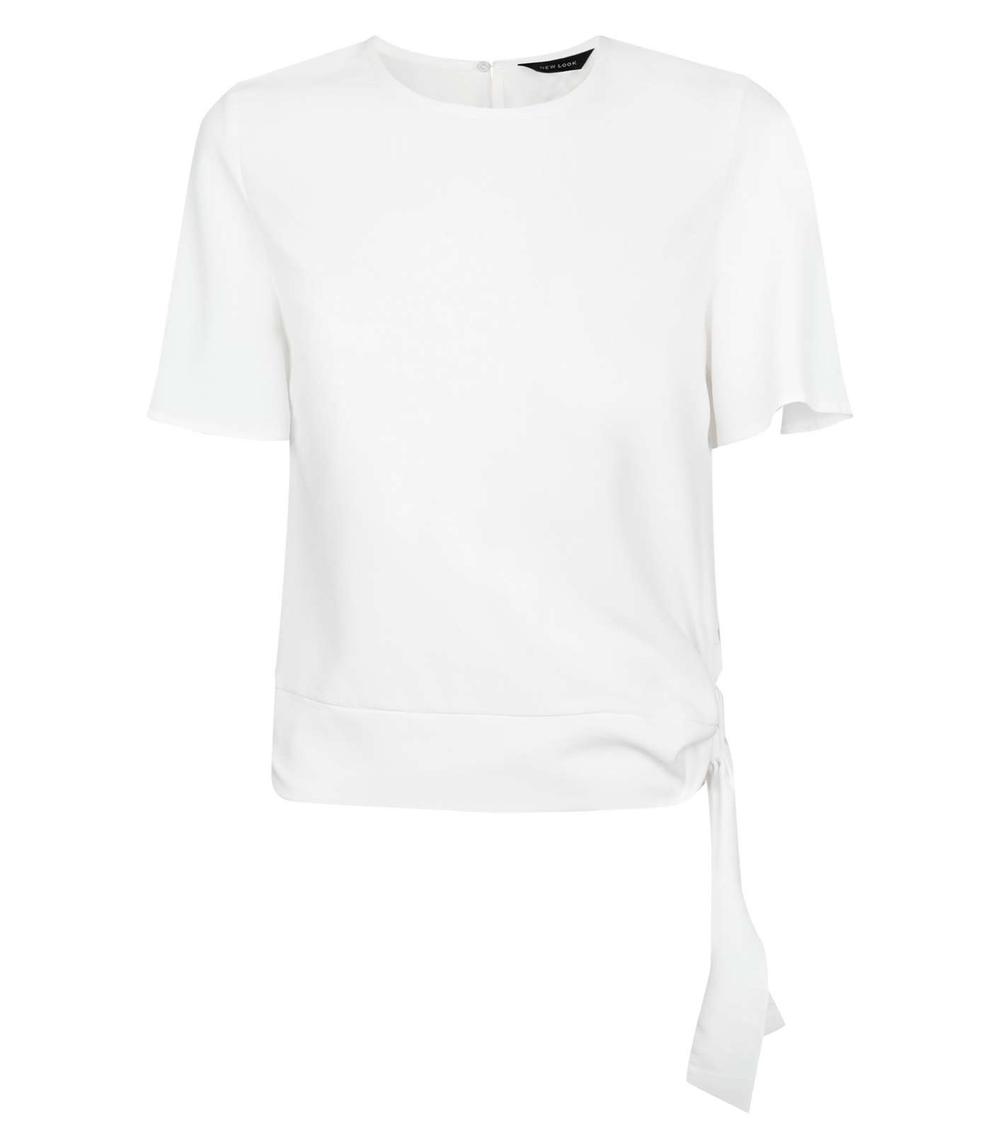 White Tie Side Short Sleeve Blouse Image 4