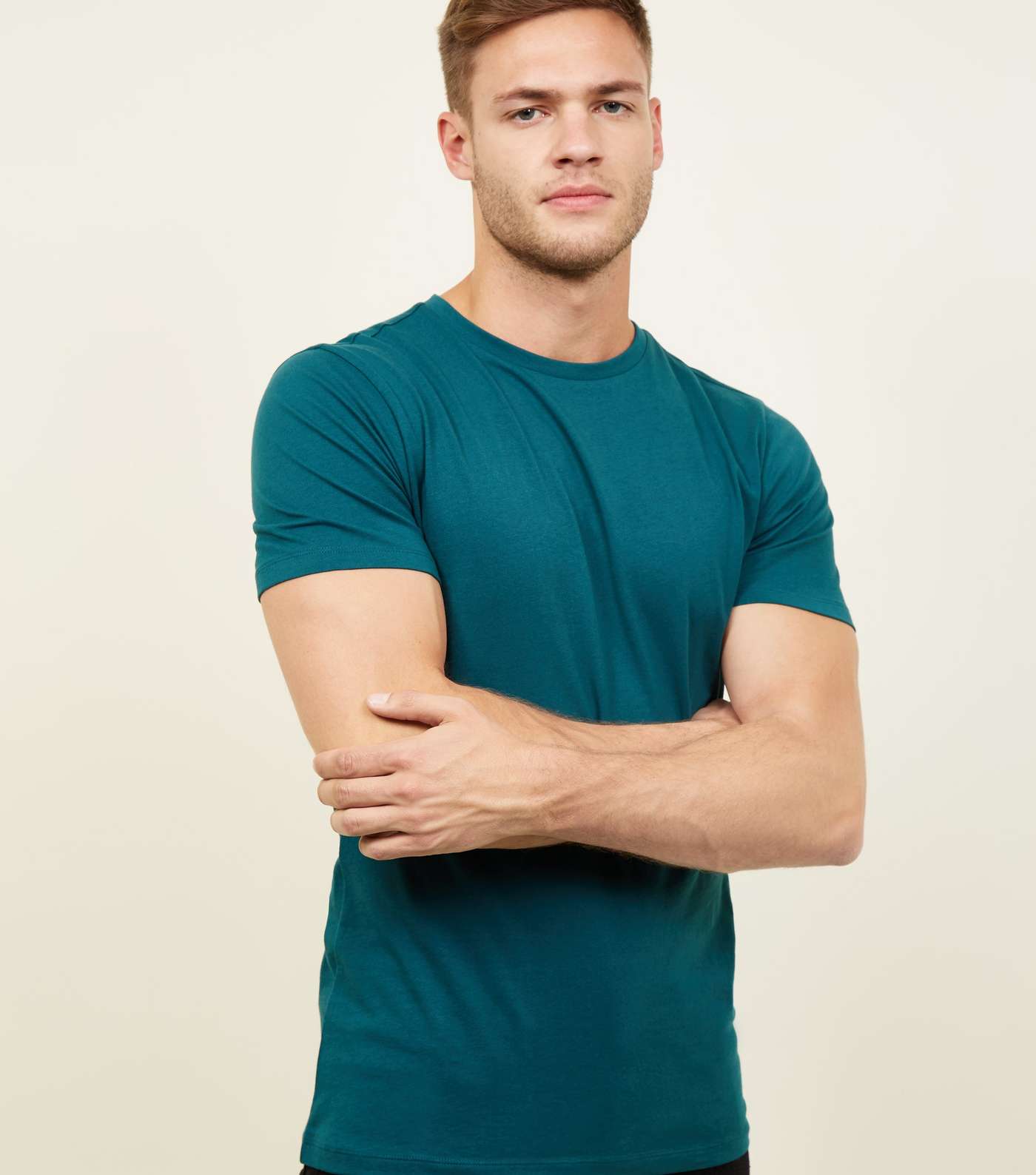 Teal Short Sleeve Muscle Fit T-Shirt