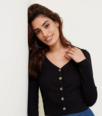 womens black cropped cardigan