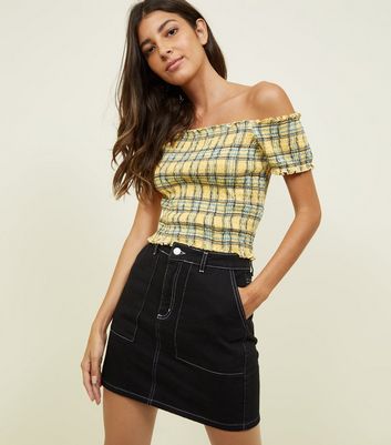 bardot black denim skirt