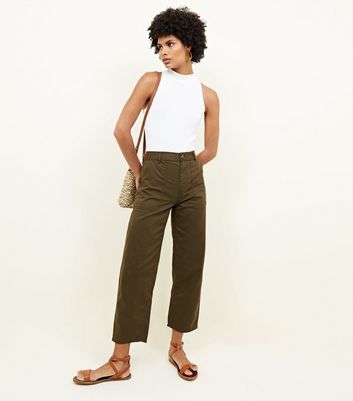 khaki high waisted trousers