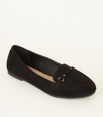 girls black loafer shoes
