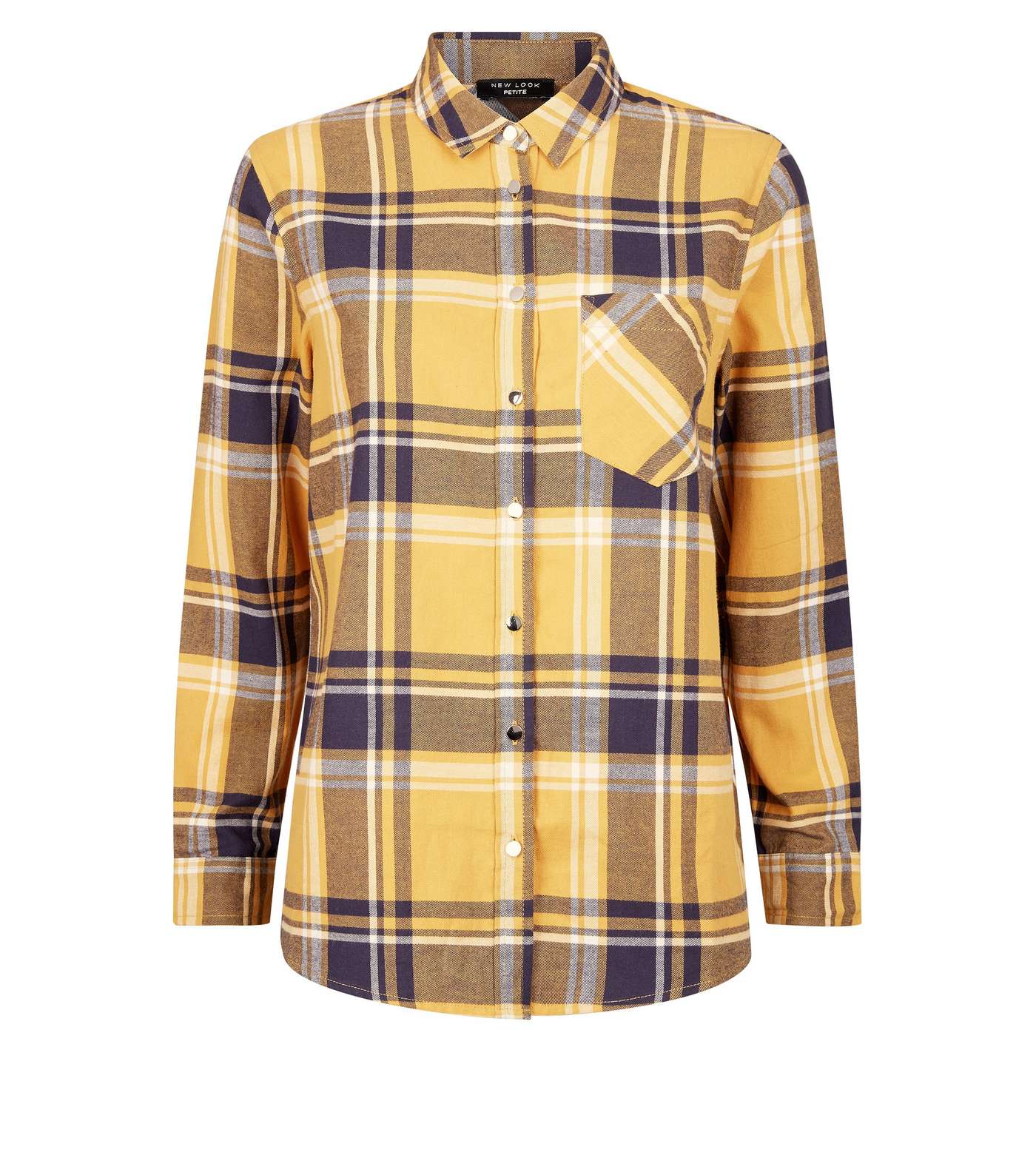 Petite Yellow Check Long Sleeve Shirt Image 4