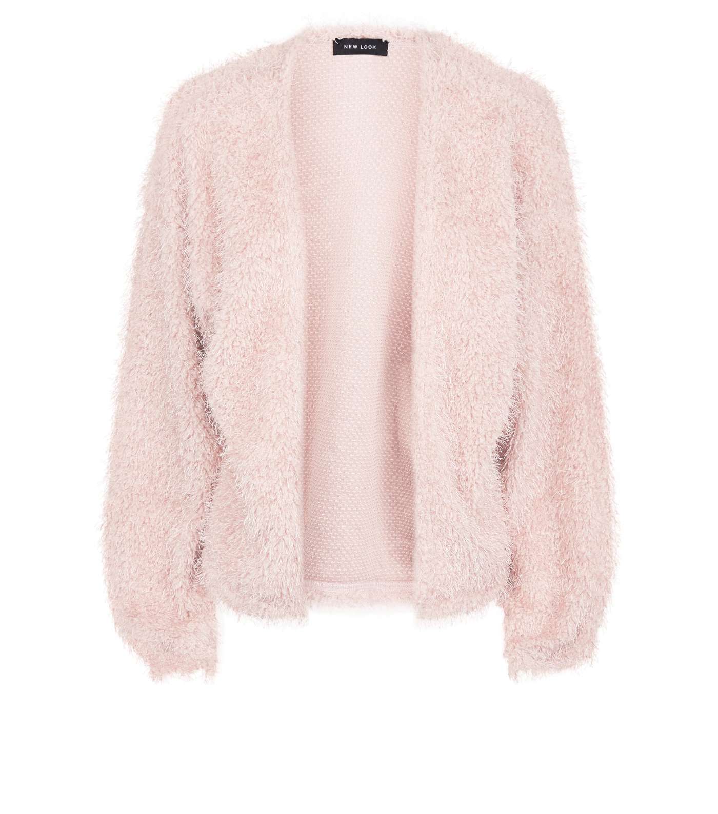Pale Pink Fine Knit Fluffy Cardigan Image 4