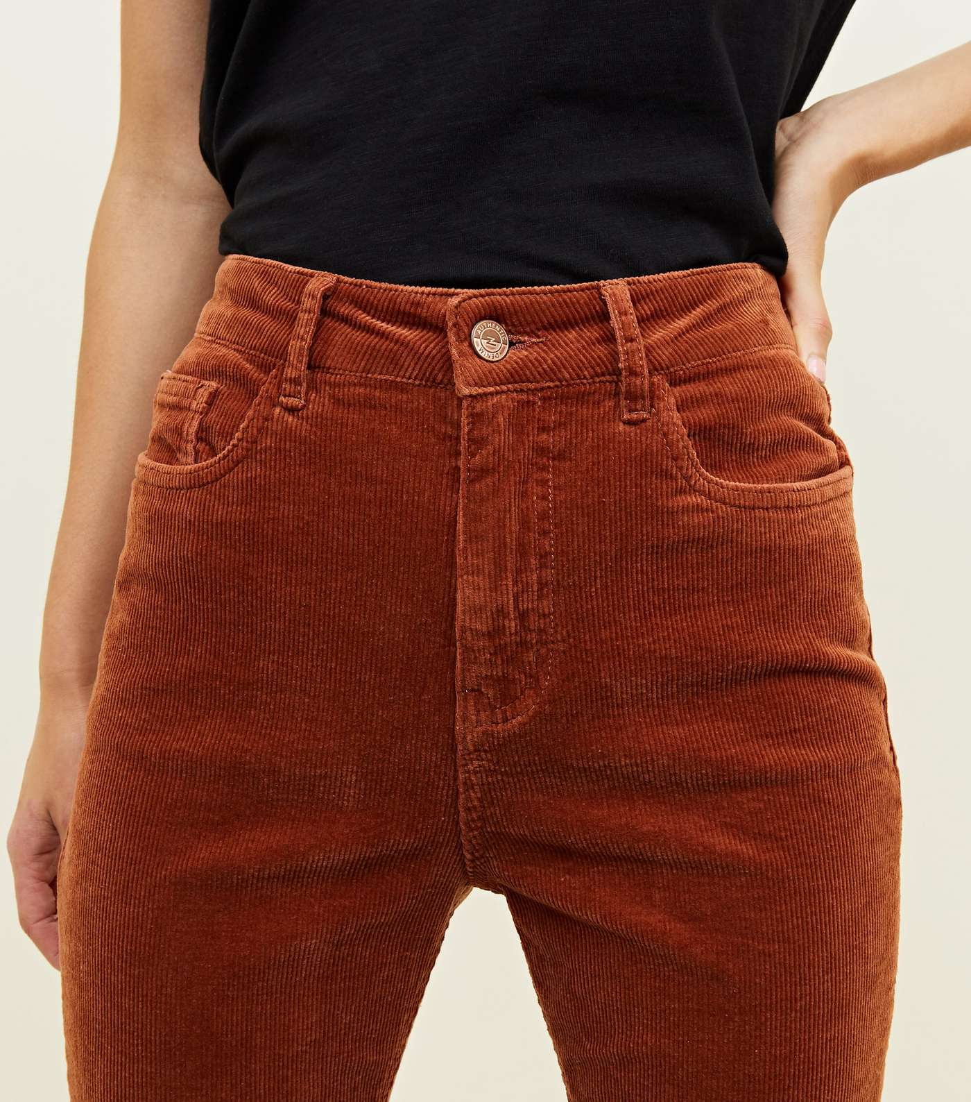 Rust Corduroy High Rise Super Skinny Dahlia Jeans  Image 5