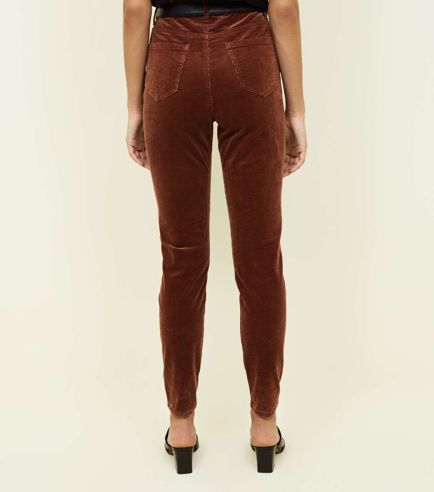 Dark Brown Corduroy Super Skinny Dahlia Jeans Image 3