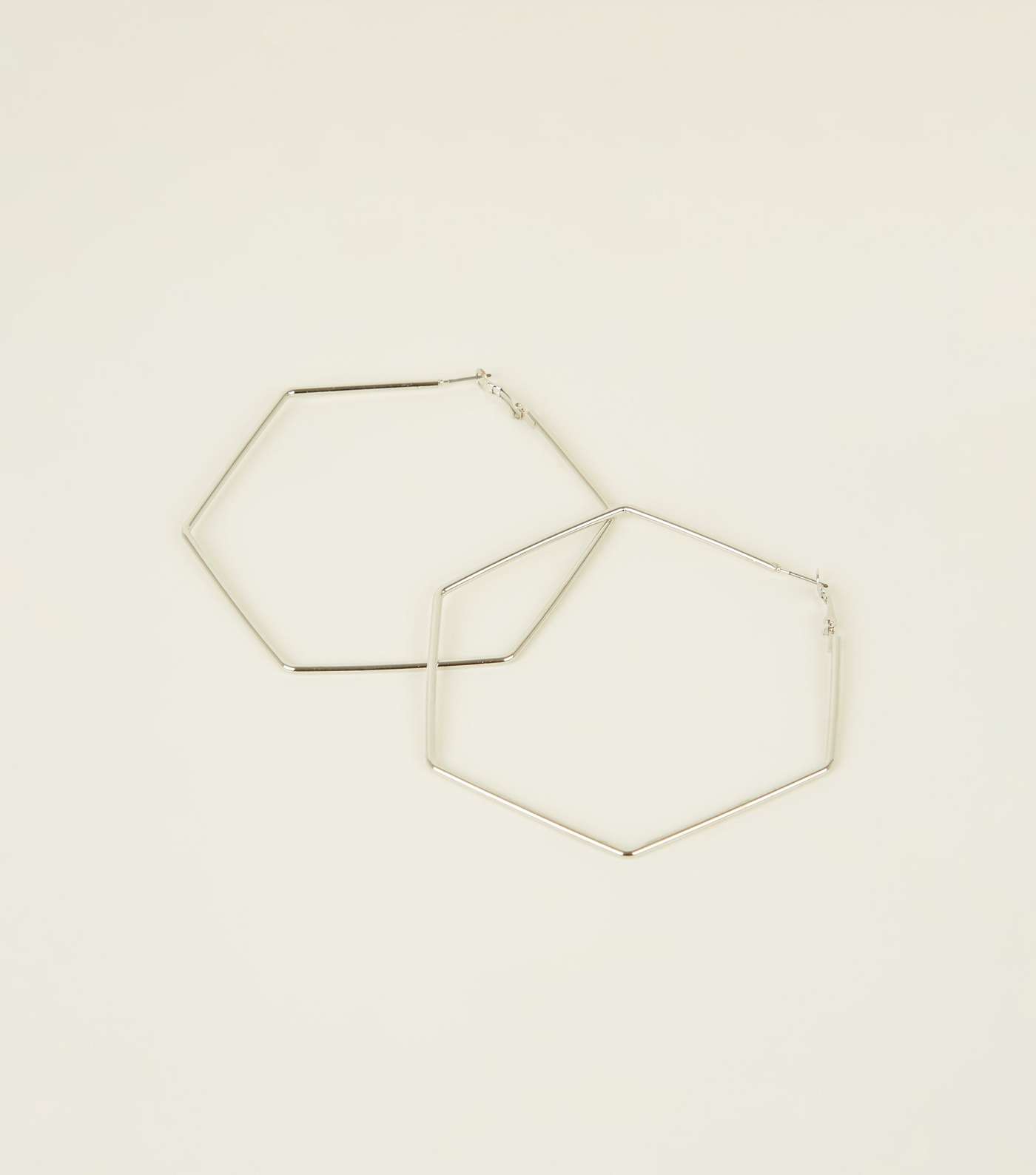 Silver Hexagon Earrings