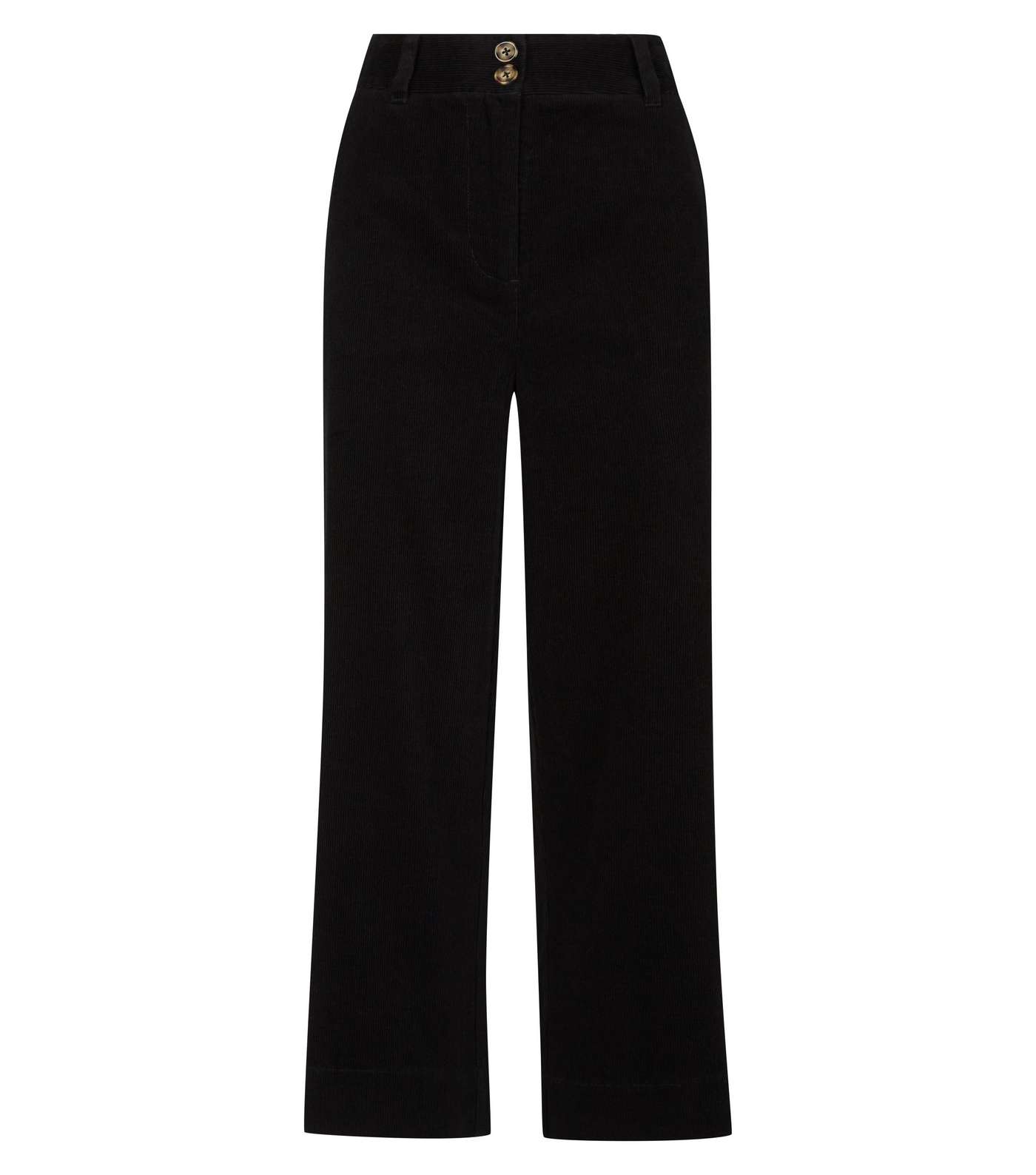 Black Corduroy Cropped Trousers Image 4