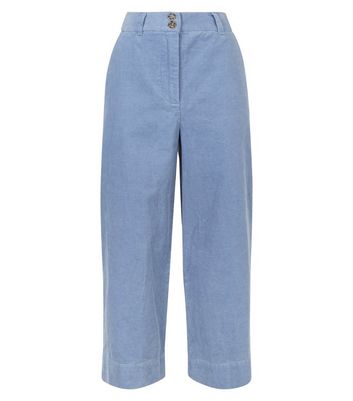 Blue Corduroy Cropped Trousers | New Look