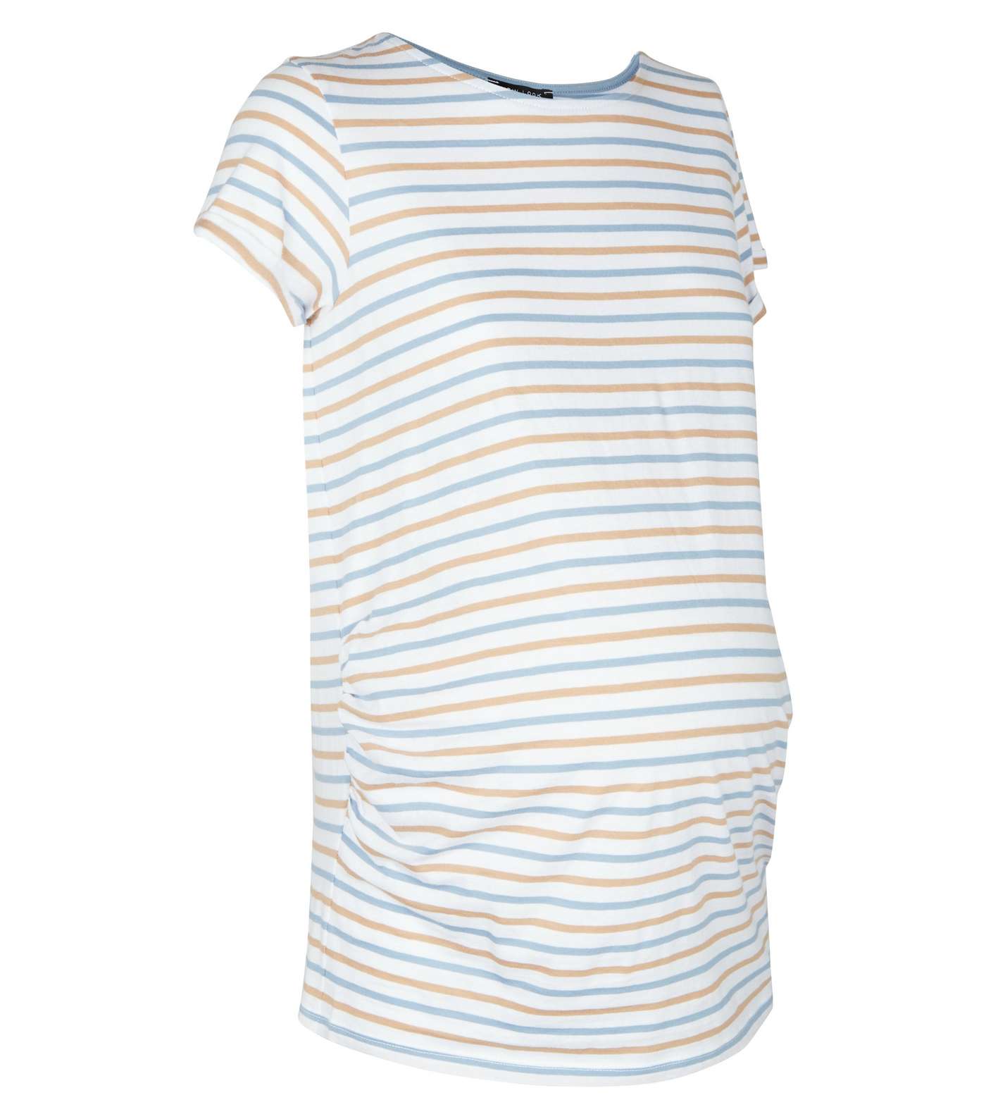 Maternity Multicoloured Stripe Short Sleeve T-Shirt Image 4
