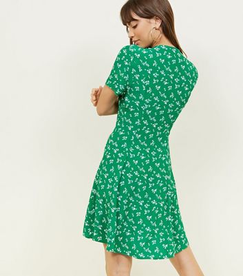 green floral ditsy dress