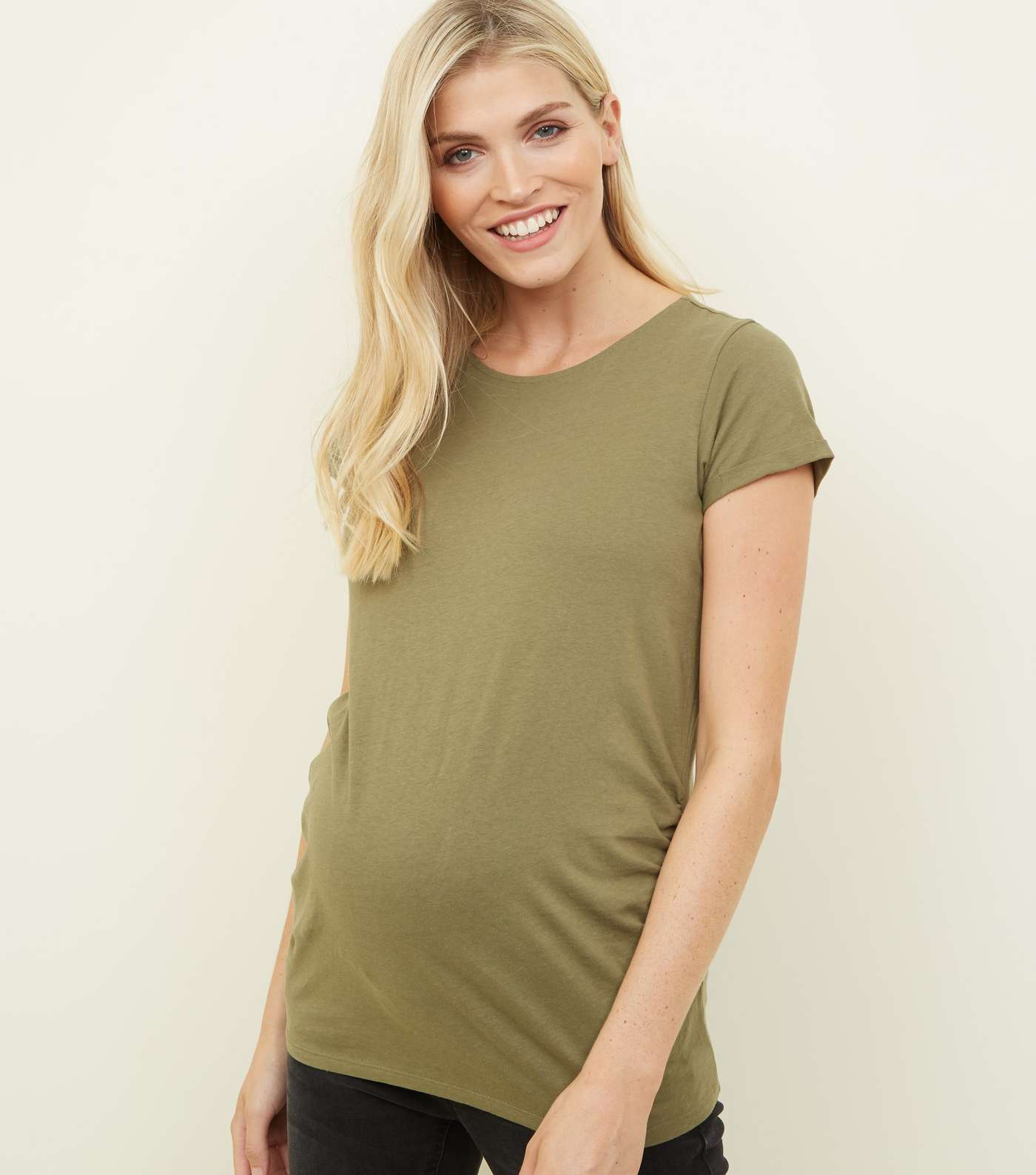 Maternity Olive Green Short Sleeve T-Shirt