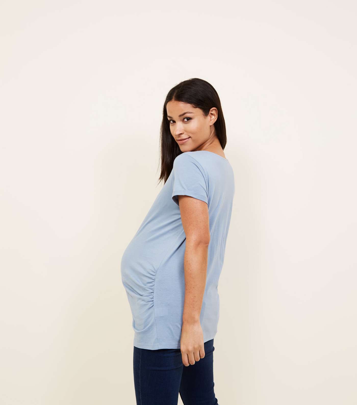 Maternity Blue Short Sleeve T-Shirt Image 3