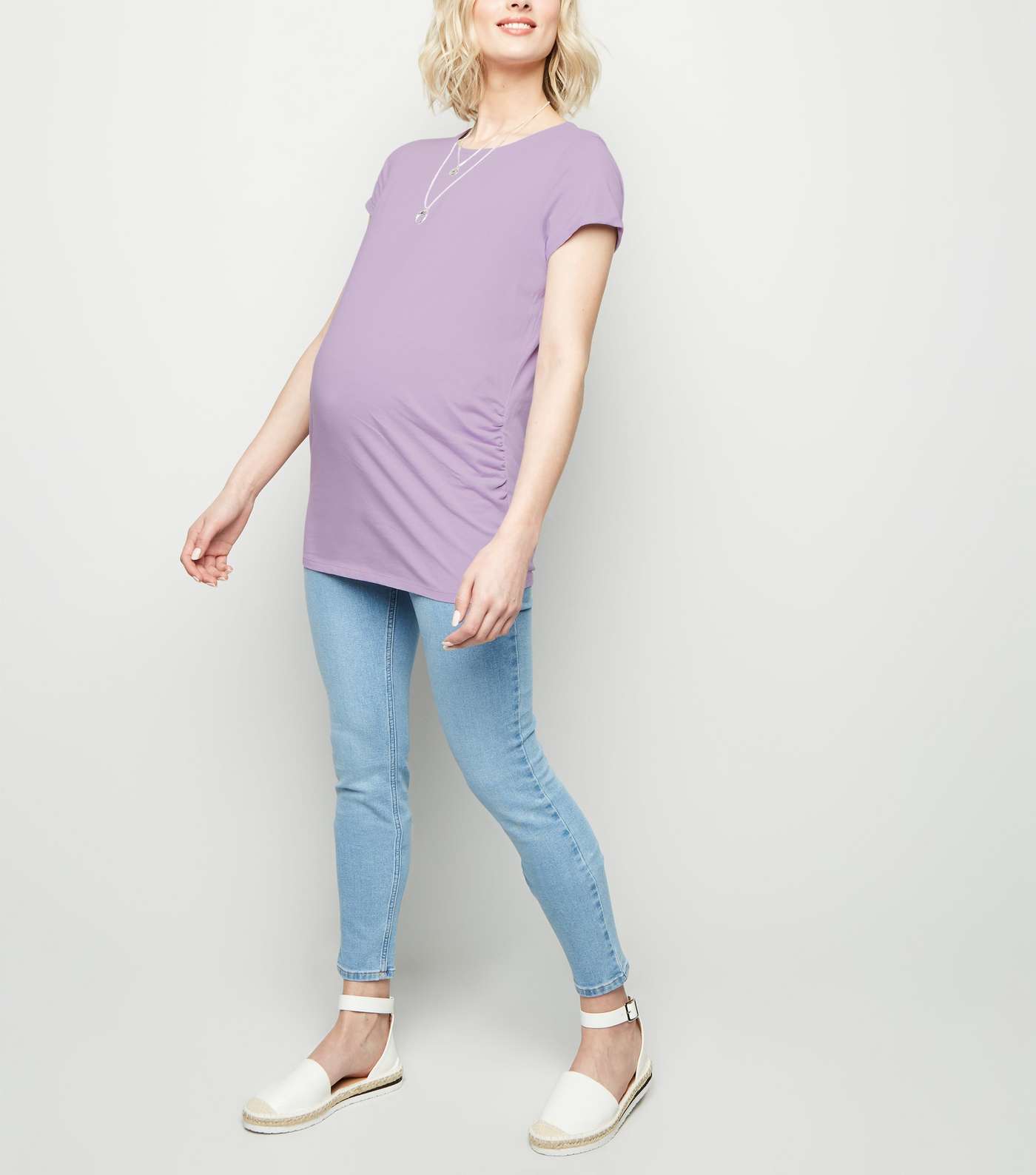 Maternity Lilac Short Sleeve T-Shirt Image 2