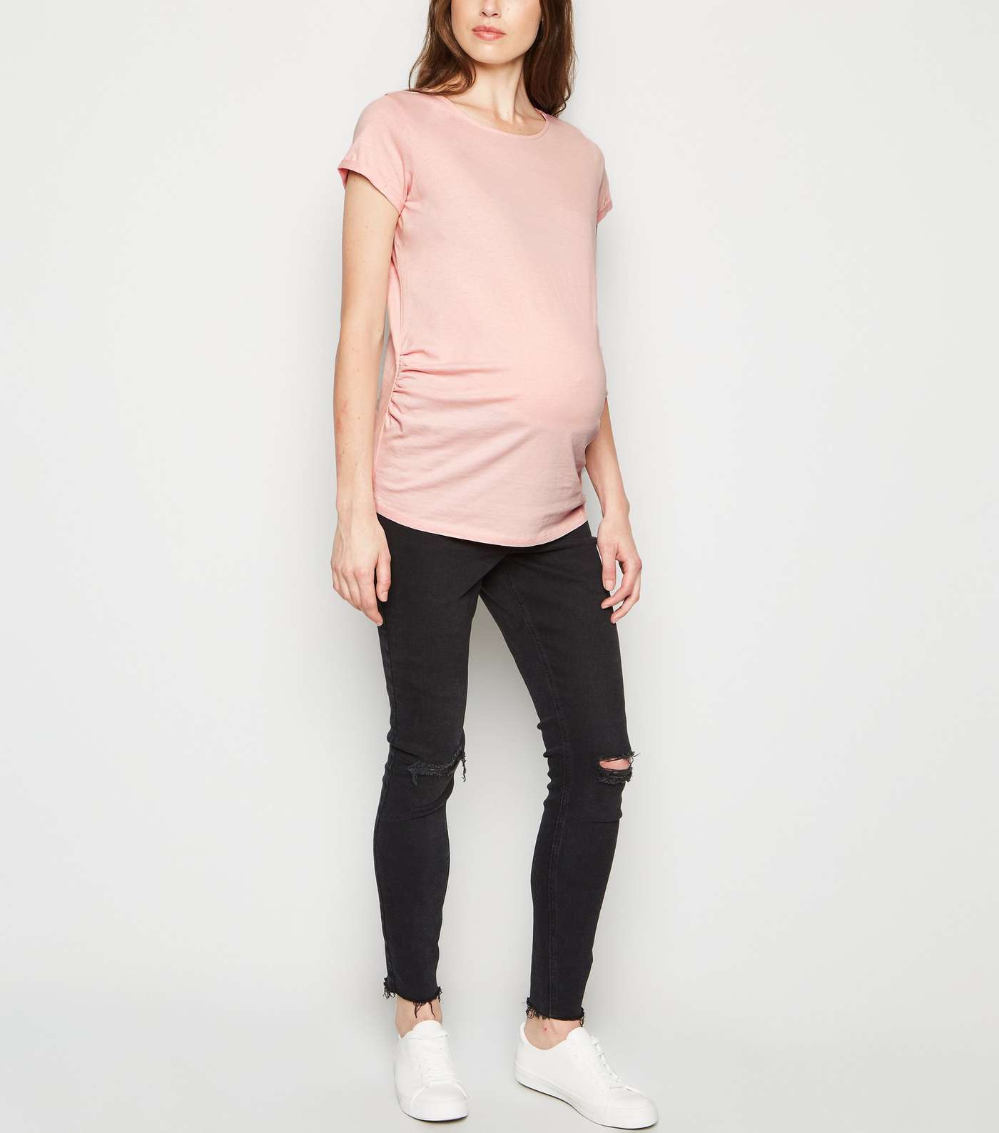 Maternity Pale Pink Short Sleeve T-Shirt Image 2