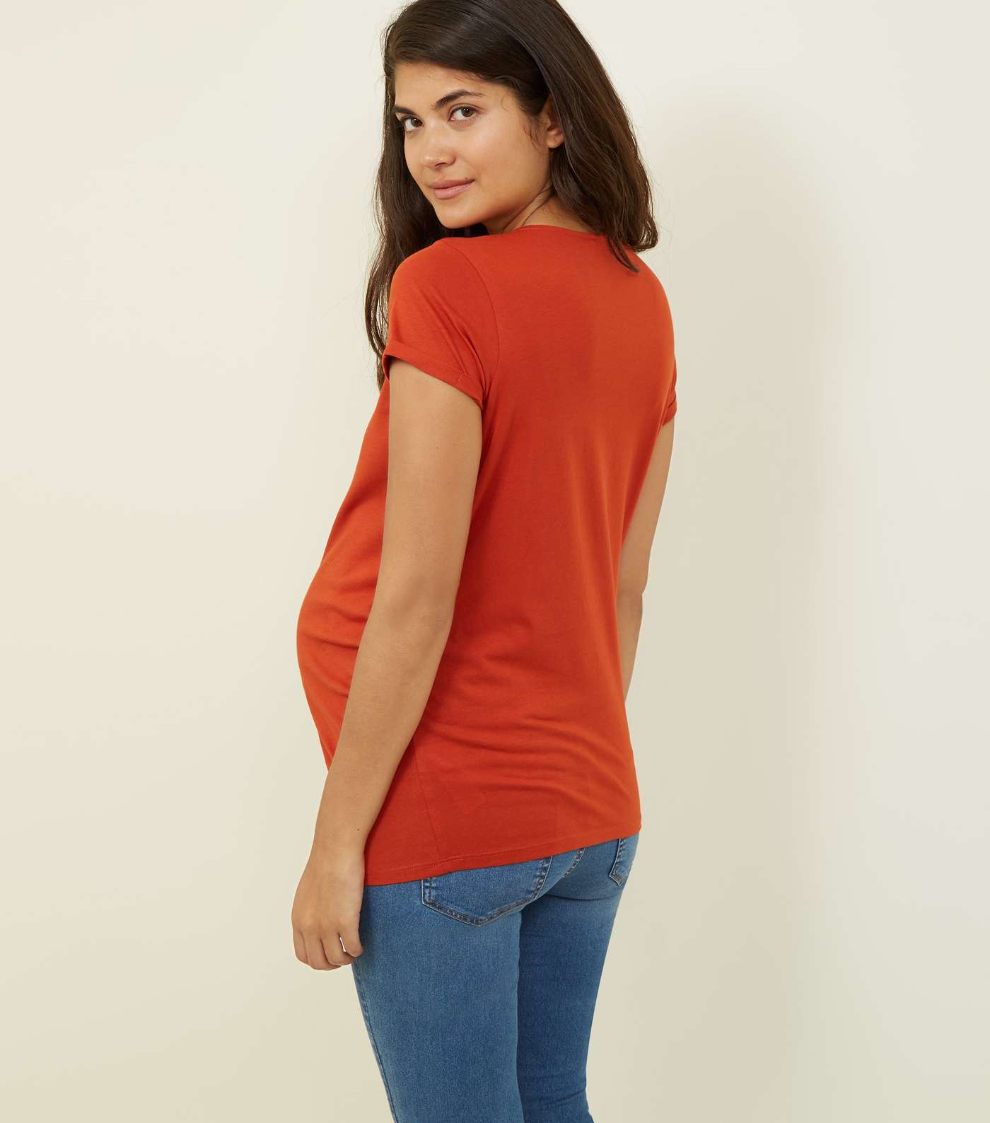 Maternity Orange Short Sleeve T-Shirt  Image 3
