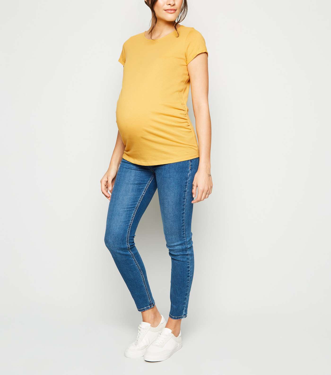 Maternity Mustard Short Sleeve T-Shirt Image 2
