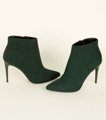 Dark Green Suedette Stiletto Heel 