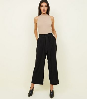 black wide leg trousers