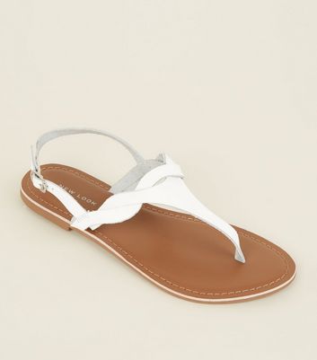 new look white flat sandals