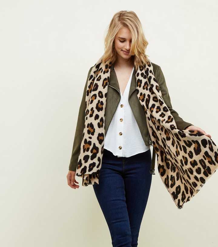 Foulard en coton - imprimé léopard auburn - accessoire femme