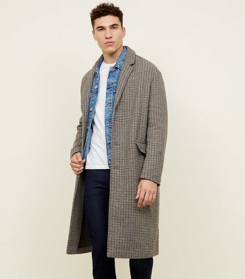 Mens hotsell checked overcoat