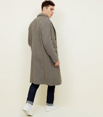 checked overcoat mens
