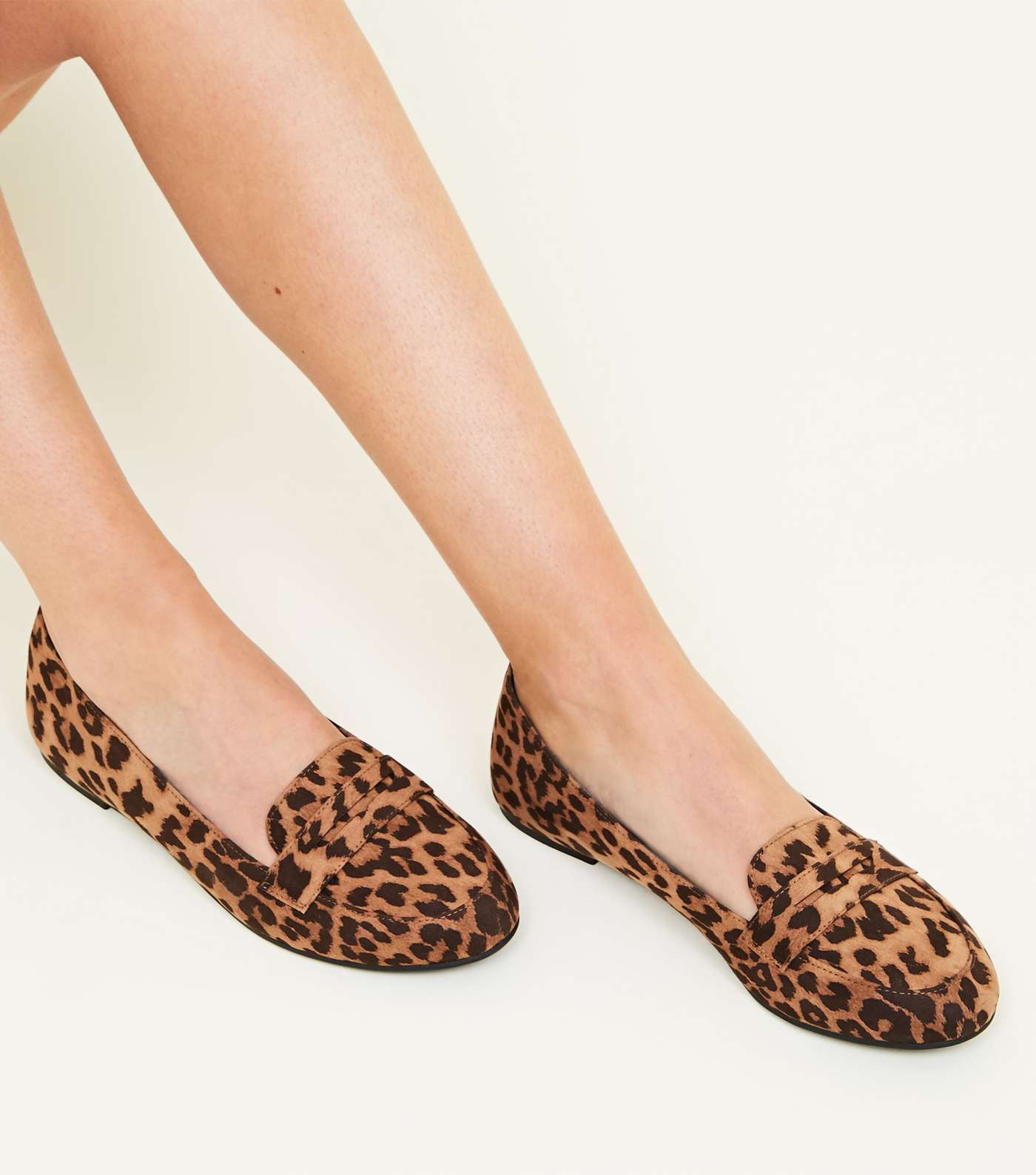 Stone Leopard Print Penny Loafers  Image 2