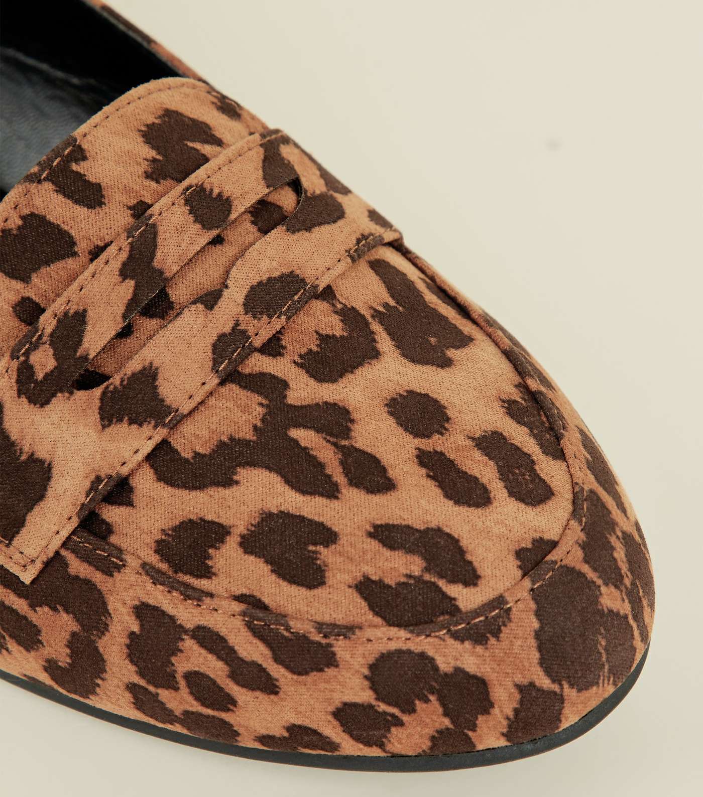 Stone Leopard Print Penny Loafers  Image 4