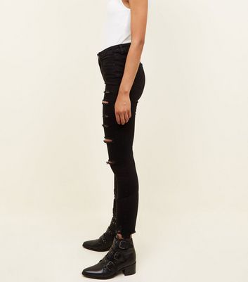 new look black ripped jenna jeans