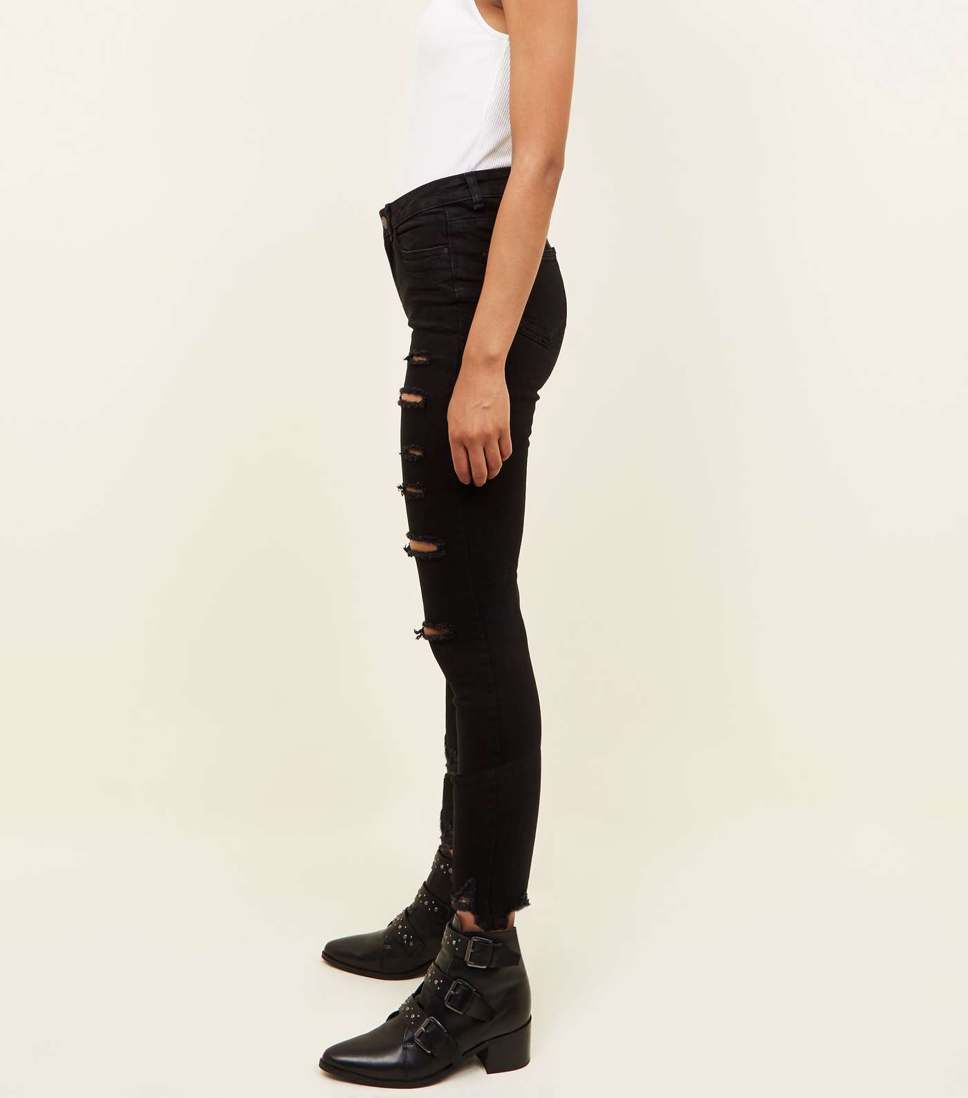 Black Ripped Ankle Grazer Skinny Jenna Jeans Image 6