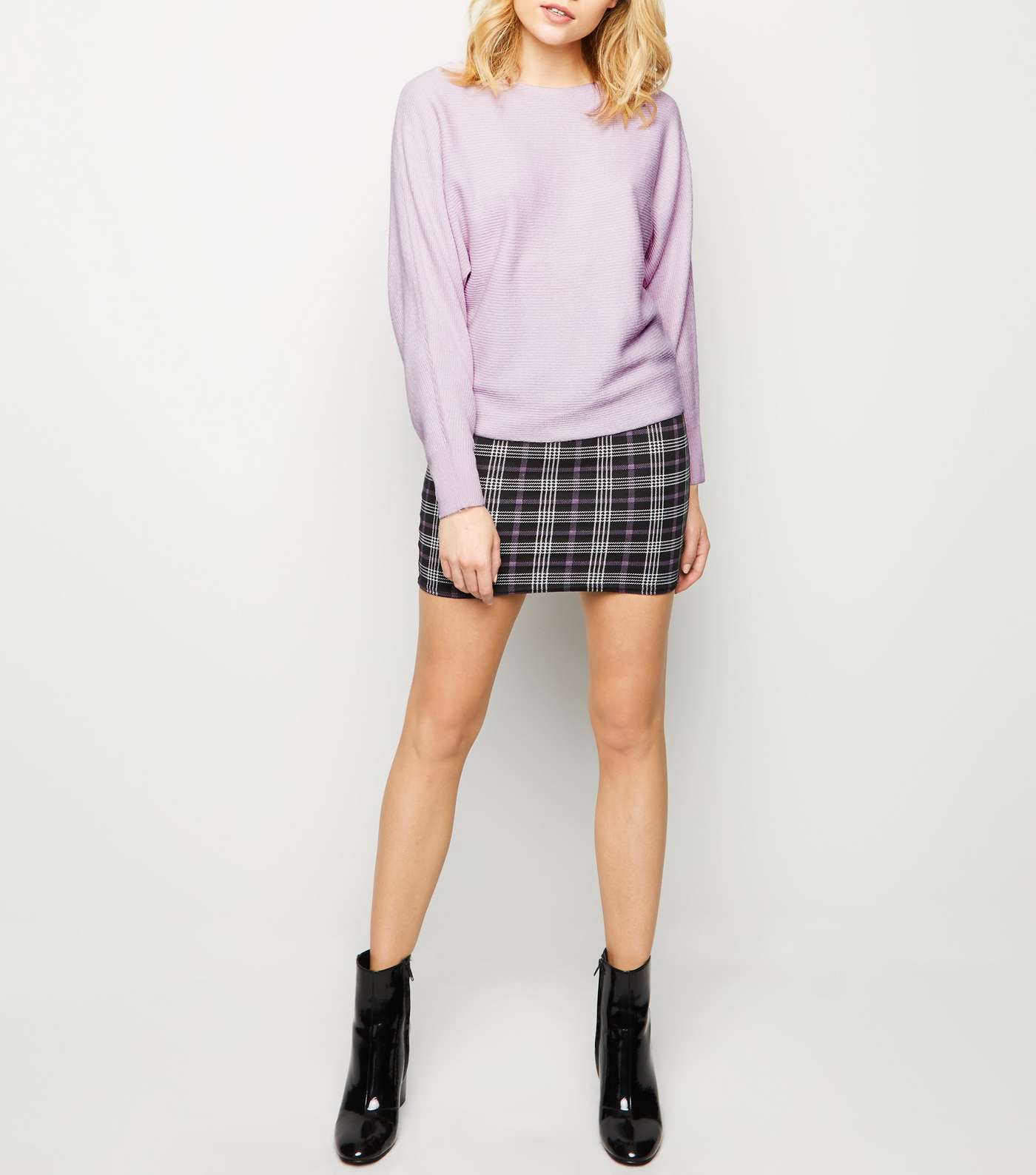 Lilac Batwing Sleeve Jumper Image 2
