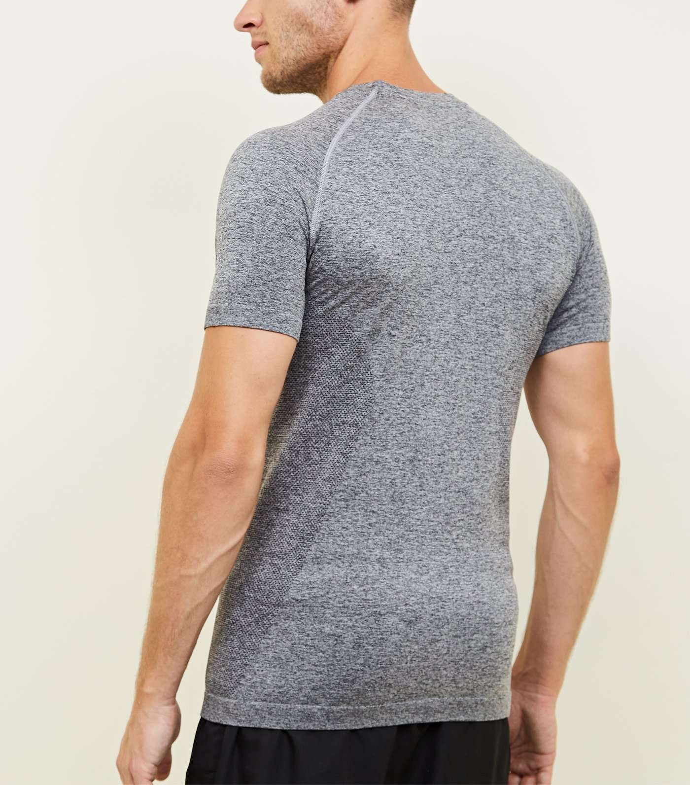 Dark Grey Raglan Sleeve Muscle Fit Sports T-Shirt   Image 3