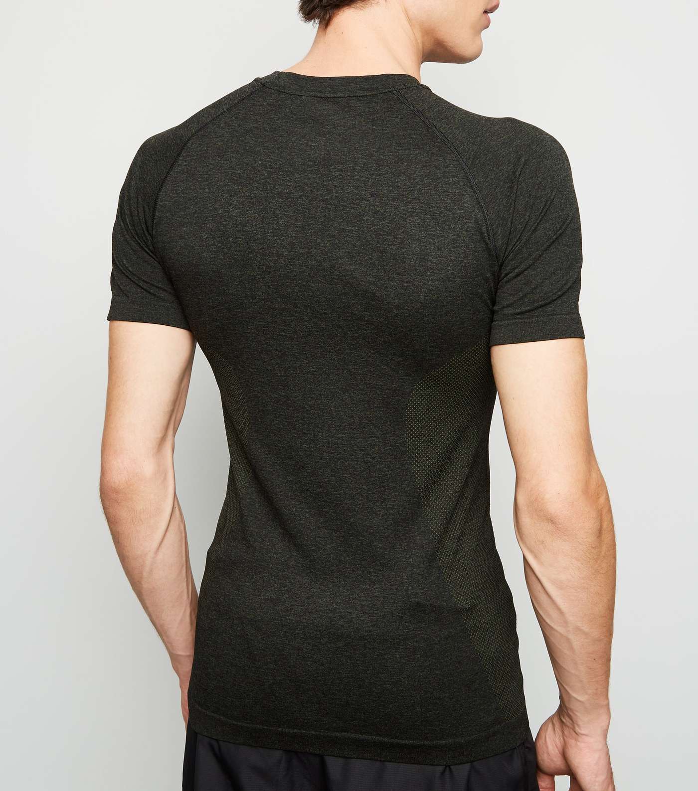 Khaki Raglan Sleeve Muscle Fit Sports T-Shirt   Image 3