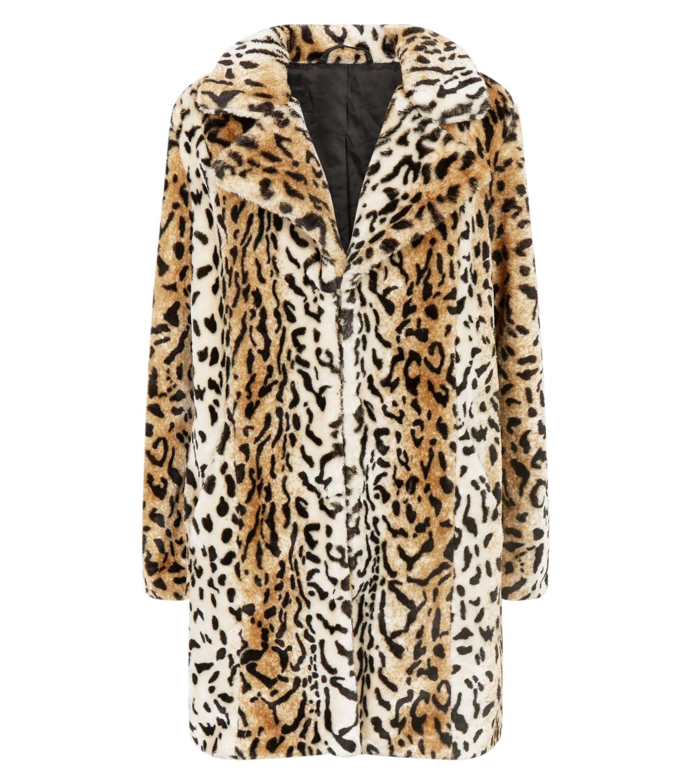 Blue Vanilla Brown Leopard Faux Fur Coat Image 4