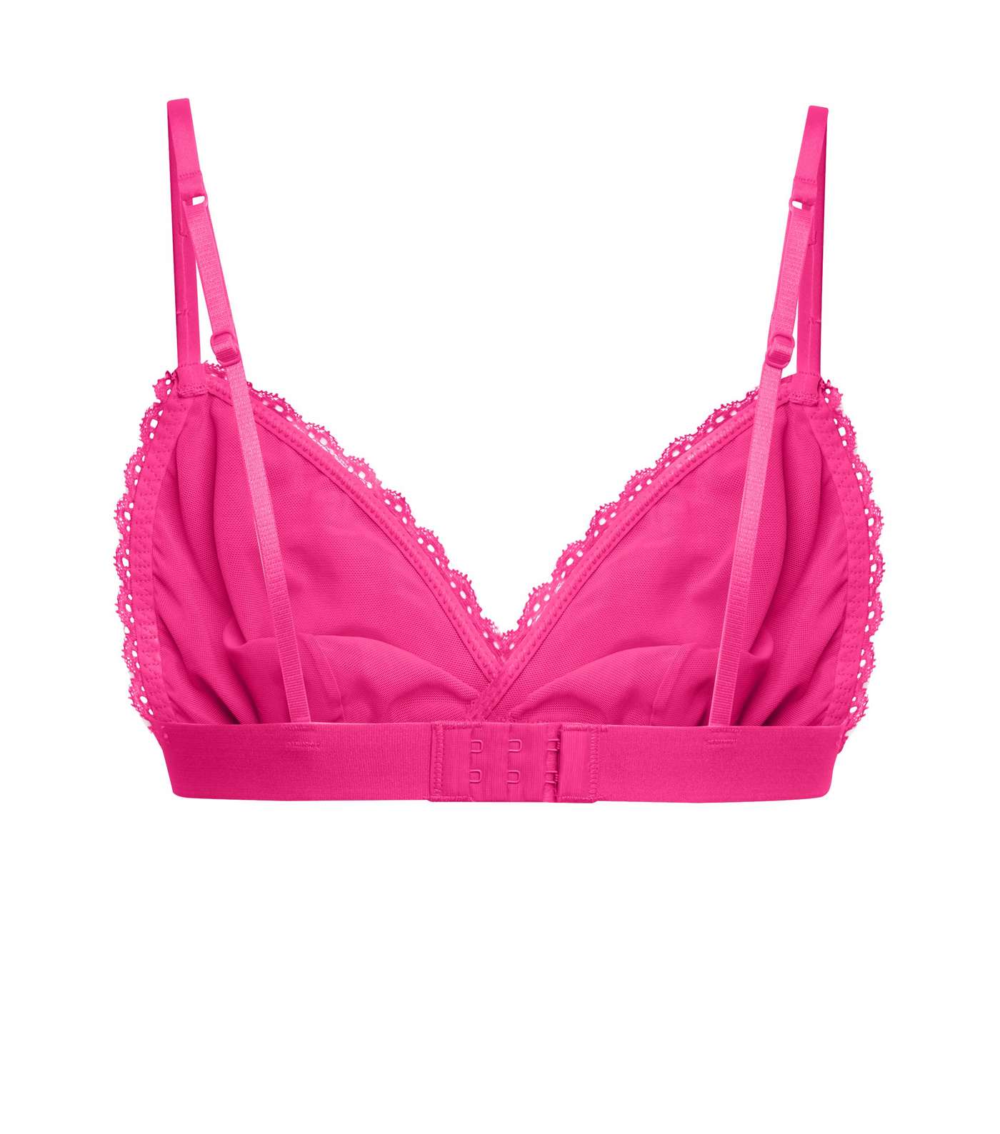 Bright Pink Neon Floral Lace Bralette  Image 5