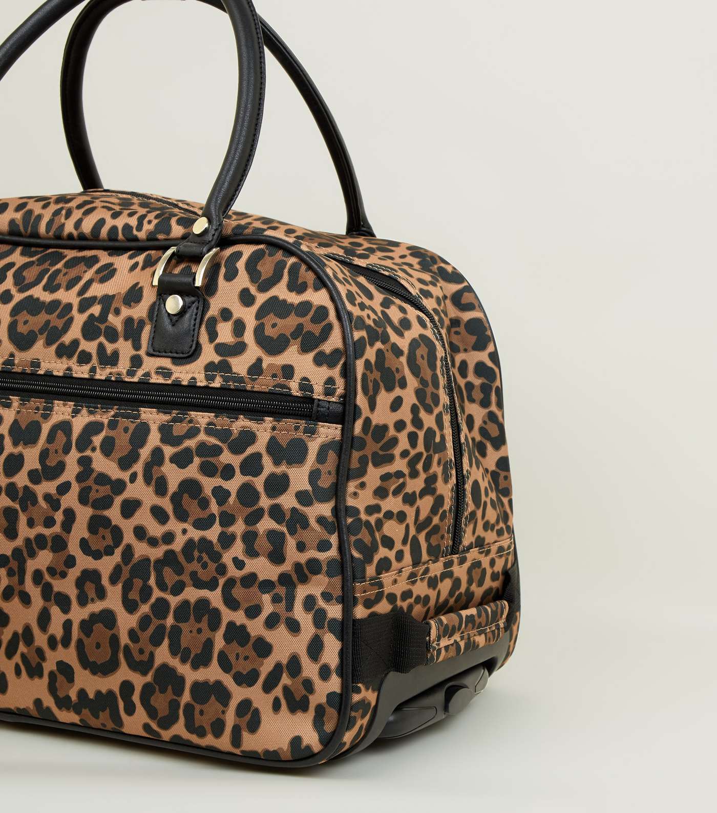 Brown Leopard Print Two Wheel Holdall Image 6