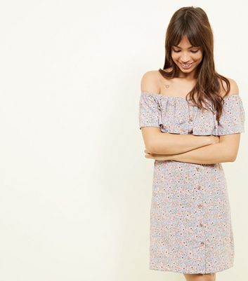 button front bardot dress